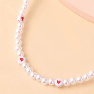 Heart Pearl Beaded Necklace