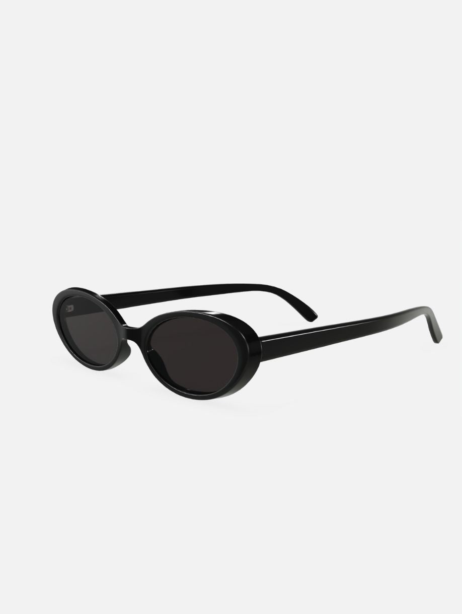 Bella Vintage Oval Sunglasses Black
