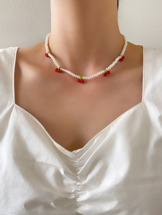 Cherry Beaded Necklace - Ufreakb