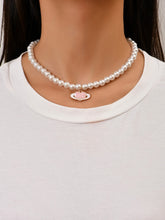 Load image into Gallery viewer, Pearl Heart Charm Necklace
