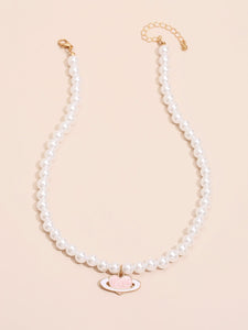 Pearl Heart Charm Necklace