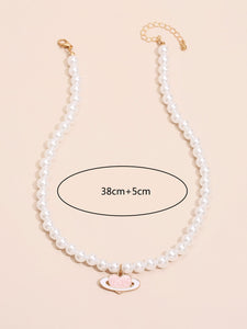 Pearl Heart Charm Necklace