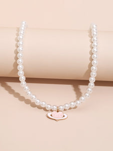 Pearl Heart Charm Necklace