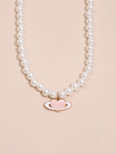 Load image into Gallery viewer, Pearl Heart Charm Necklace
