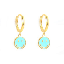 Load image into Gallery viewer, Buy Online Smiley Face Earrings Baby Turquoise | USA | ShopUfreakb.com | Fast and Free Shipping These trendy Smiley Earrings Baby Pink features a smiley face charms design made with high-quality materials to ensure durability. Perfect for wearing as a single piercing, or stacking with other earrings.
