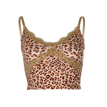 Load image into Gallery viewer, Buy Online Women&#39;s Sexy Leopard Print Cami Crop Top | USA | ShopUfreakb.com | Choose this Leopard Cami Crop Top that brings out your fashion sense in front of others. This 90’s spaghetti top features a cropped fit, v neckline with lace trim and a finely ribbed stretch leopard printed fabric. 
