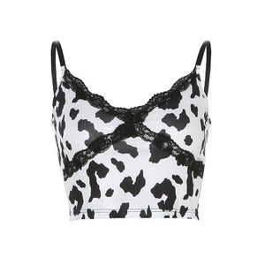 Buy Online Women's Sexy Leopard Print Cropped Cami Top | ShopUfreakb.com | You can’t go wrong with this Leopard Cropped Cami Top. This 90’s cami top features a cropped fit, v neckline with lace trim and finely ribbed stretch fabric. 