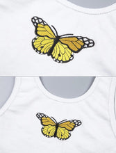 Load image into Gallery viewer, This Butterfly Cropped Tank Top is decorated with an embroidered graphic at the front. Buy Women&#39;s Sexy Butterfly Embroidery Summer Crop Tank Tops Online in the USA at ShopUfreakb.com | Fast and Free Shipping
